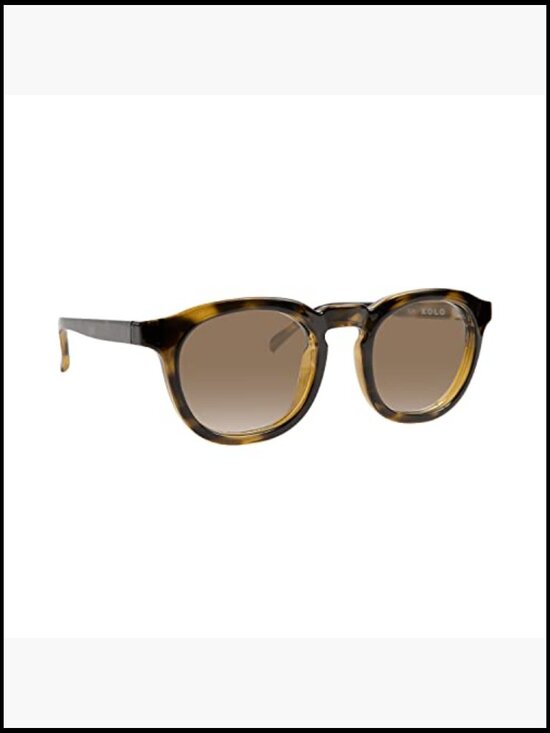 Premium Italian Square Sunglasses, Dark Tortoise Frame, Green Lens, UV main image 6